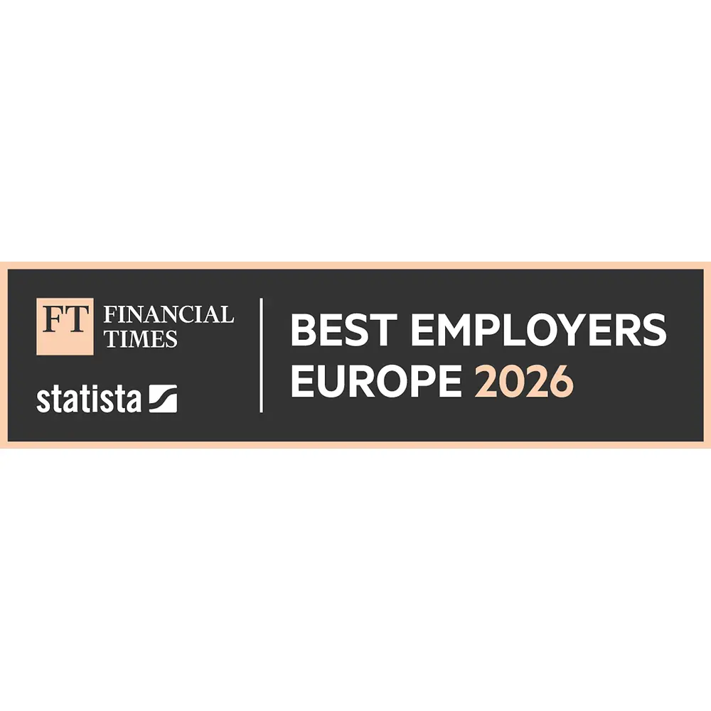 The “Best employers Europe 2026” award logo. 