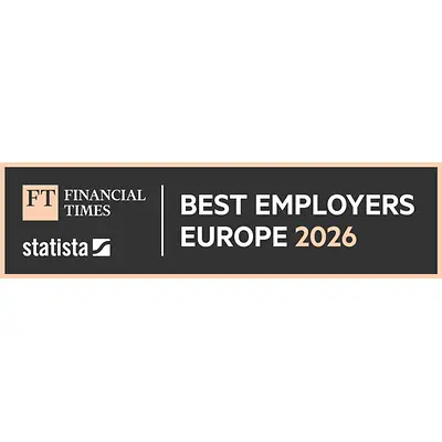 The “Best employers Europe 2026” award logo. 
