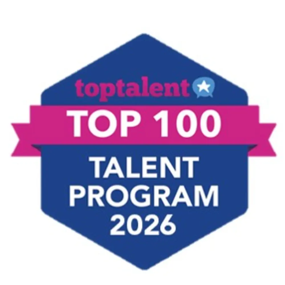 The top 100 Talent Program 2026 award logo. 