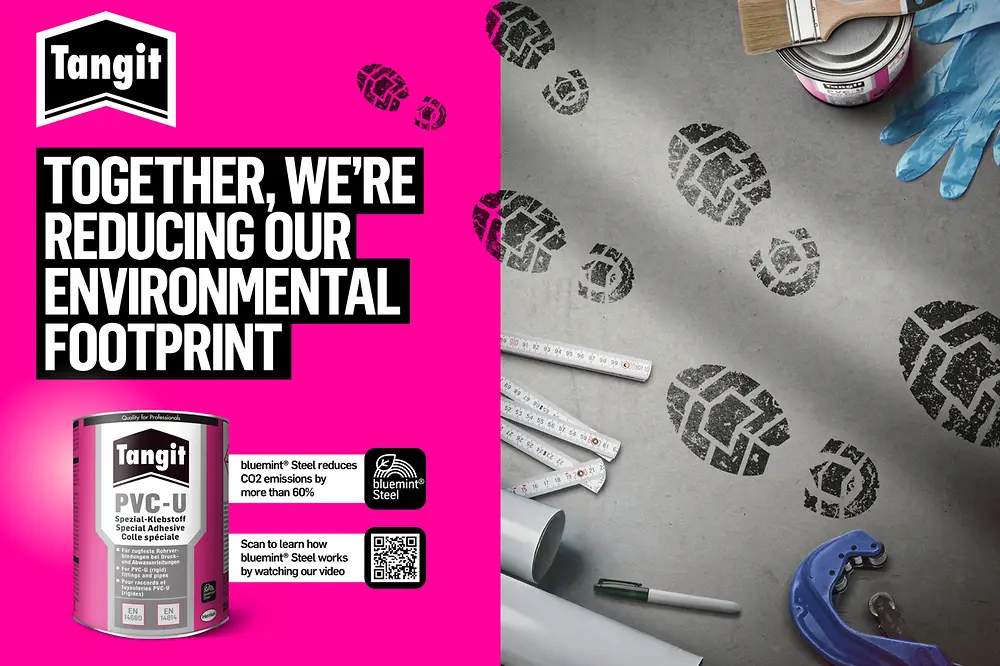 
Henkel launches new tinplate can packaging for adhesive solutions based on CO2-reduced steel – especially for professional craftsmen under the well-known Tangit brand.