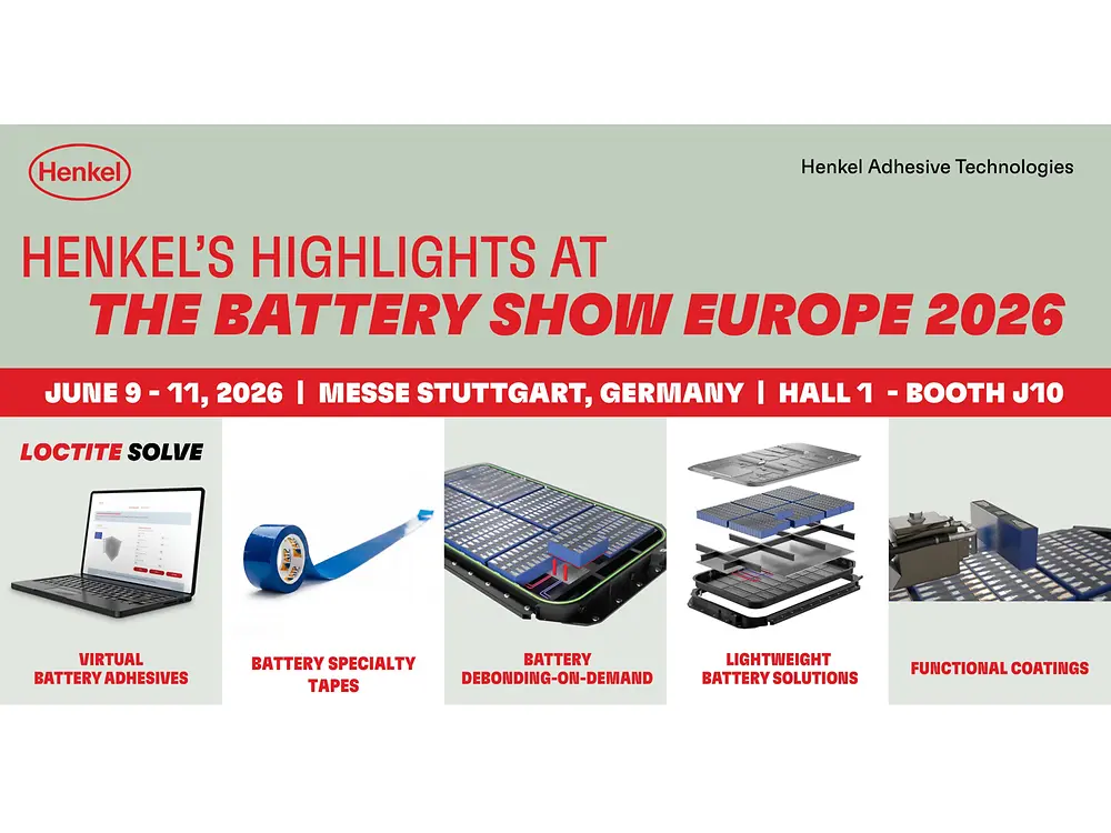 
Henkel’s highlights at the Battery Show Europe 2026.