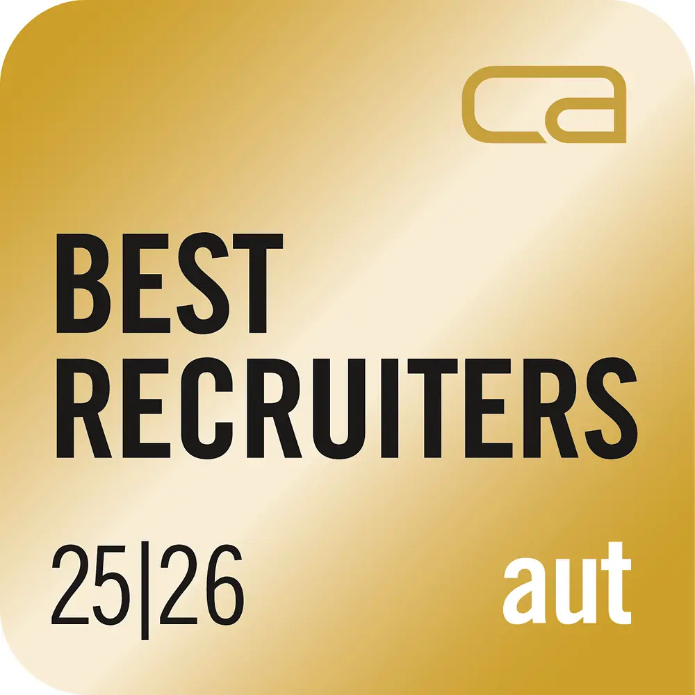Recruiters Austria 25/26 Gold-badge, ter erkenning van Henkels uitmuntendheid op het vlak van recruitingkwaliteit en kandidaatervaring.